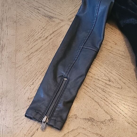 Black leather and faux fur jacket XS BLANKNYC - Picture 9 of 11